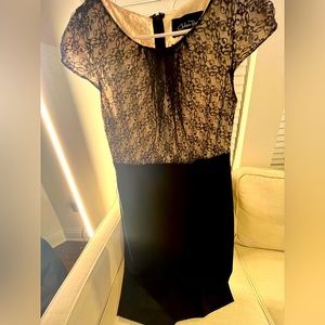 Black and tan dress with lace